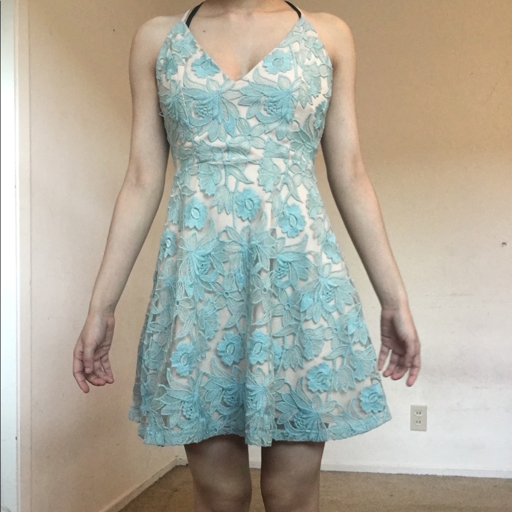 Forever21 baby blue mini lace dress